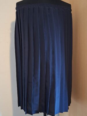 Lange Rok Blauw Plissé Elastische Taille Maat 44/46
