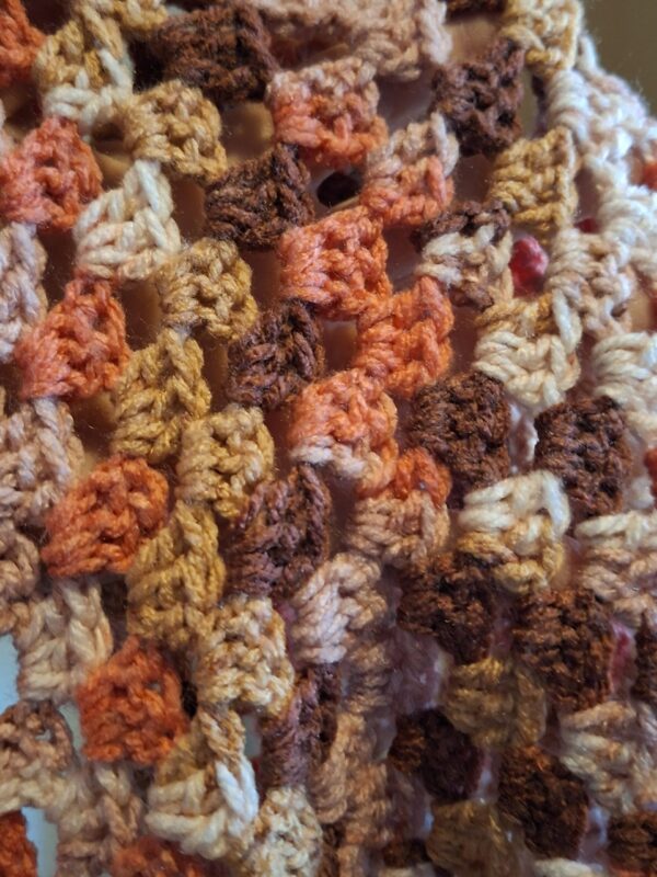 Omslagdoek Gehaakte Shawl Multicolor met Franjes Handgemaakt