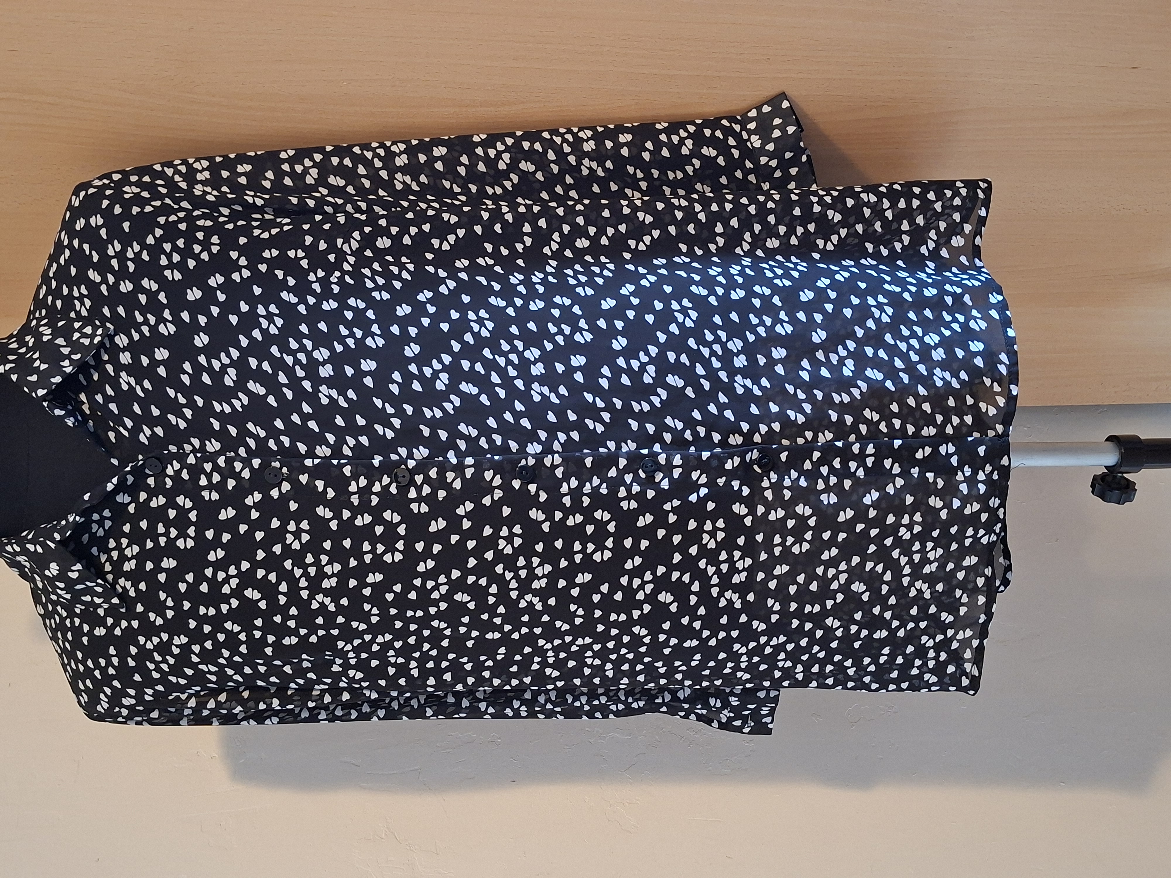 Blouse Zwart Hartjesprint Shein Curve Maat 0XL