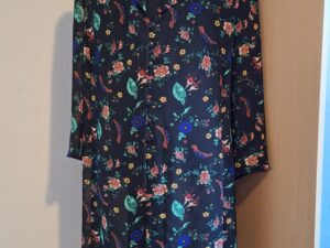 Tuniek Blouse Zwart Bloemenprint Edgar Vos Boutique Maat 44/46