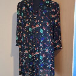 Tuniek Blouse Zwart Bloemenprint Edgar Vos Boutique Maat 44/46