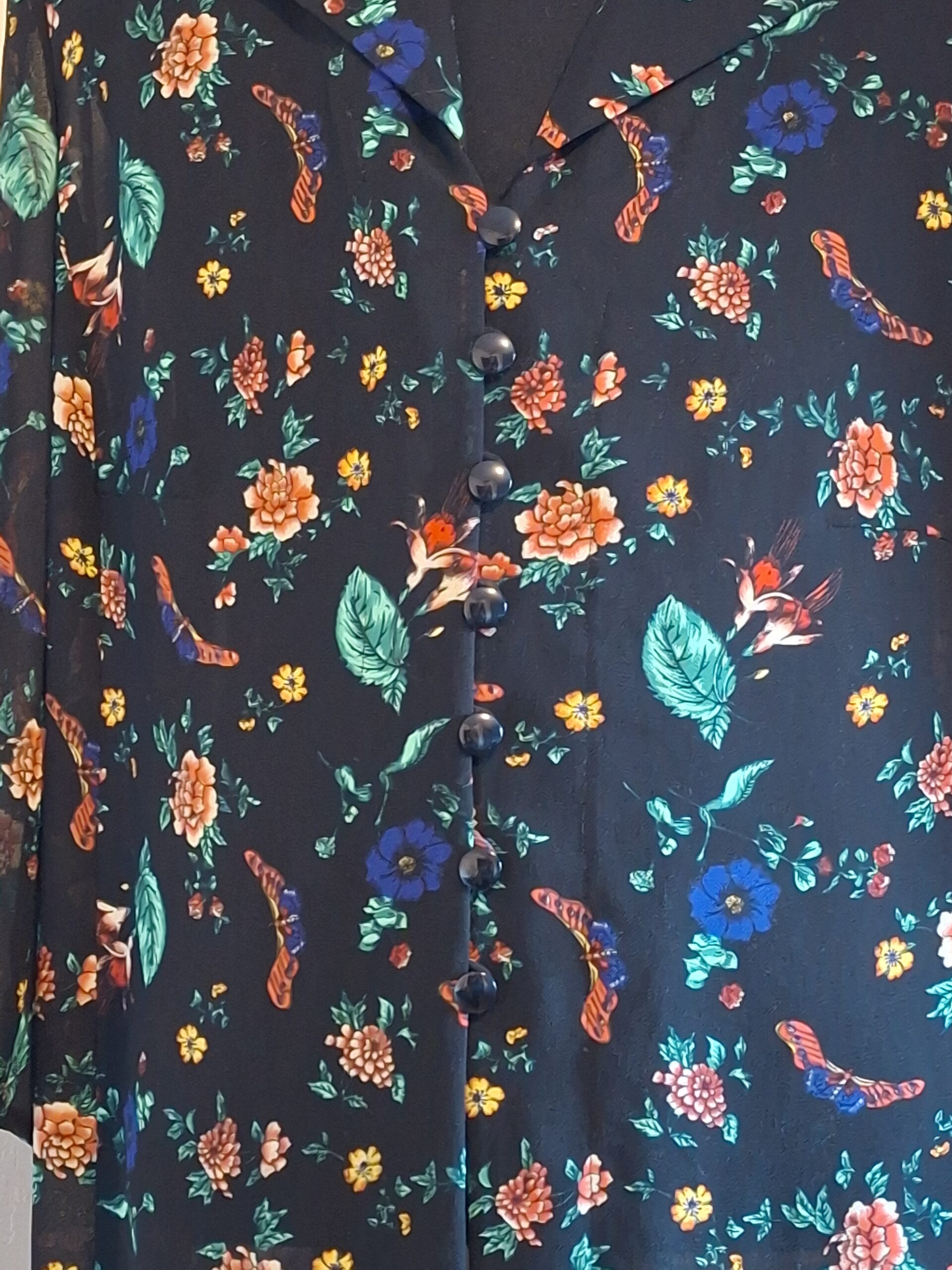 Tuniek Blouse Zwart Bloemenprint Edgar Vos Boutique Maat 44/46 - Afbeelding 7