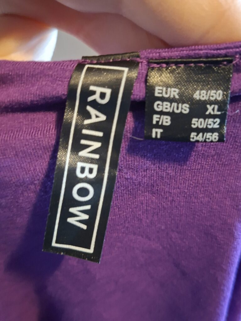 Jurk Paars Lange Mouwen Rainbow Maat 48/50