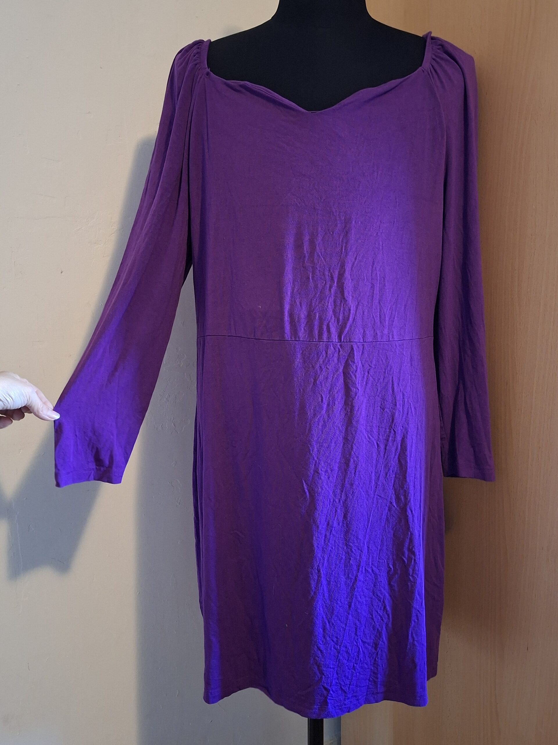 Jurk Paars Lange Mouwen Rainbow Maat 48/50 - Afbeelding 3