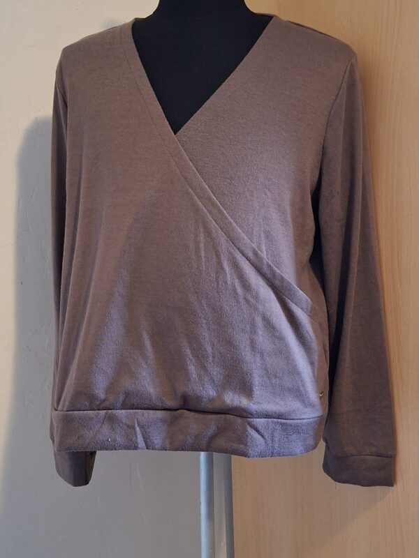 Trui Taupe Overslag V-hals Supertrash Maat XL