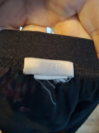 Plissé Rok H&M Zwart Bloemenprint Roze Groen Maat 40 Dames