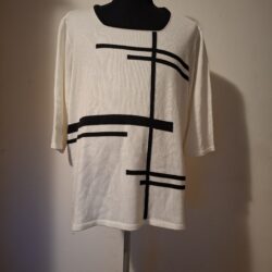 Trui Wit Zwart Strepen Atelier Creation Maat 52