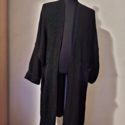 Lang Vest Zwart Gebreid Cold Shoulder One Size