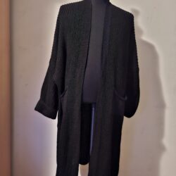 Lang Vest Zwart Gebreid Cold Shoulder One Size