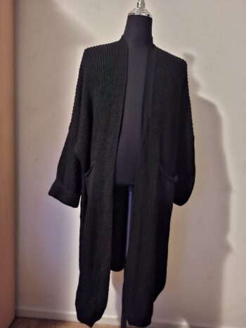 Lang Vest Zwart Gebreid Cold Shoulder One Size