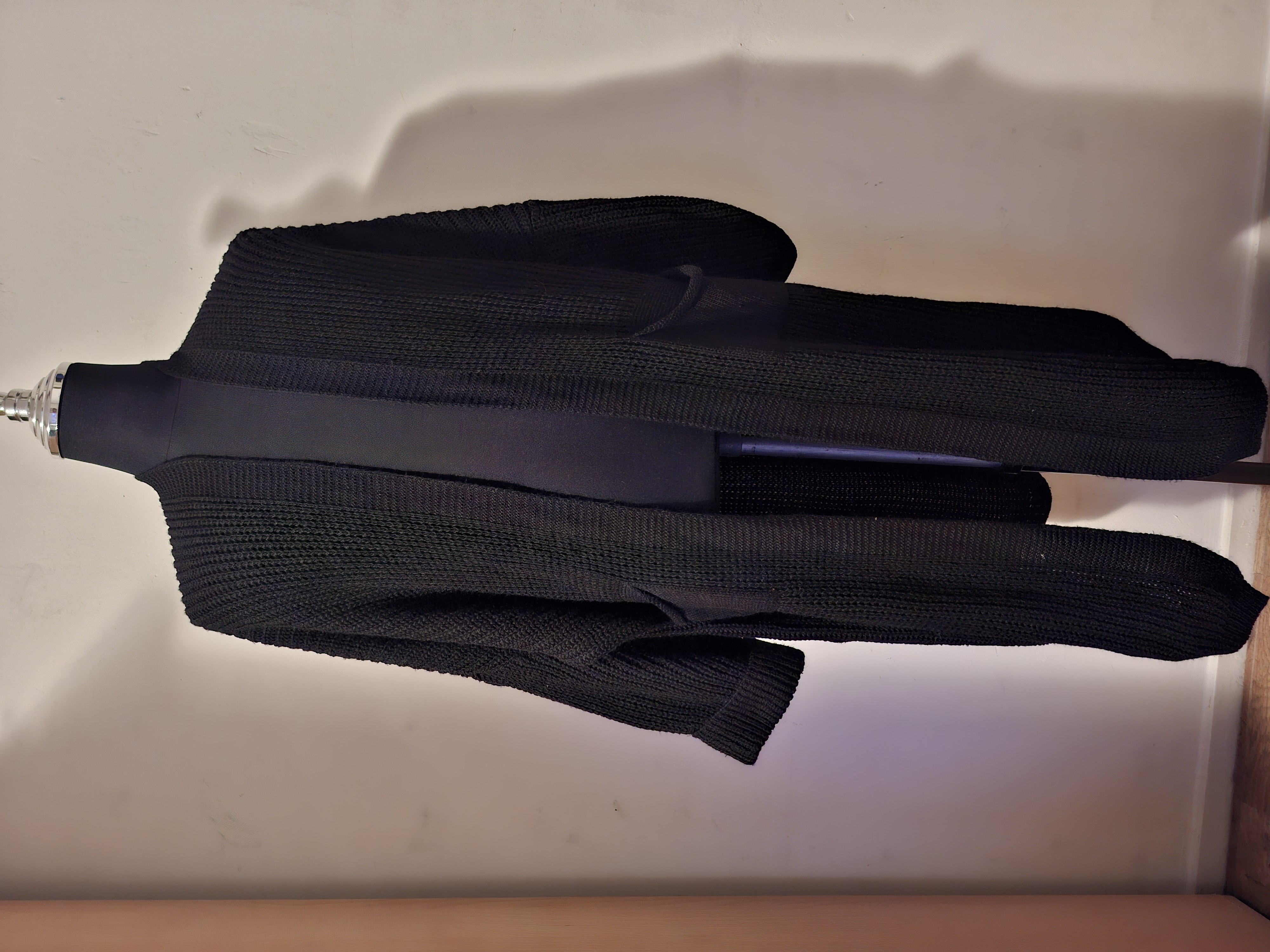 Lang Vest Zwart Gebreid Cold Shoulder One Size