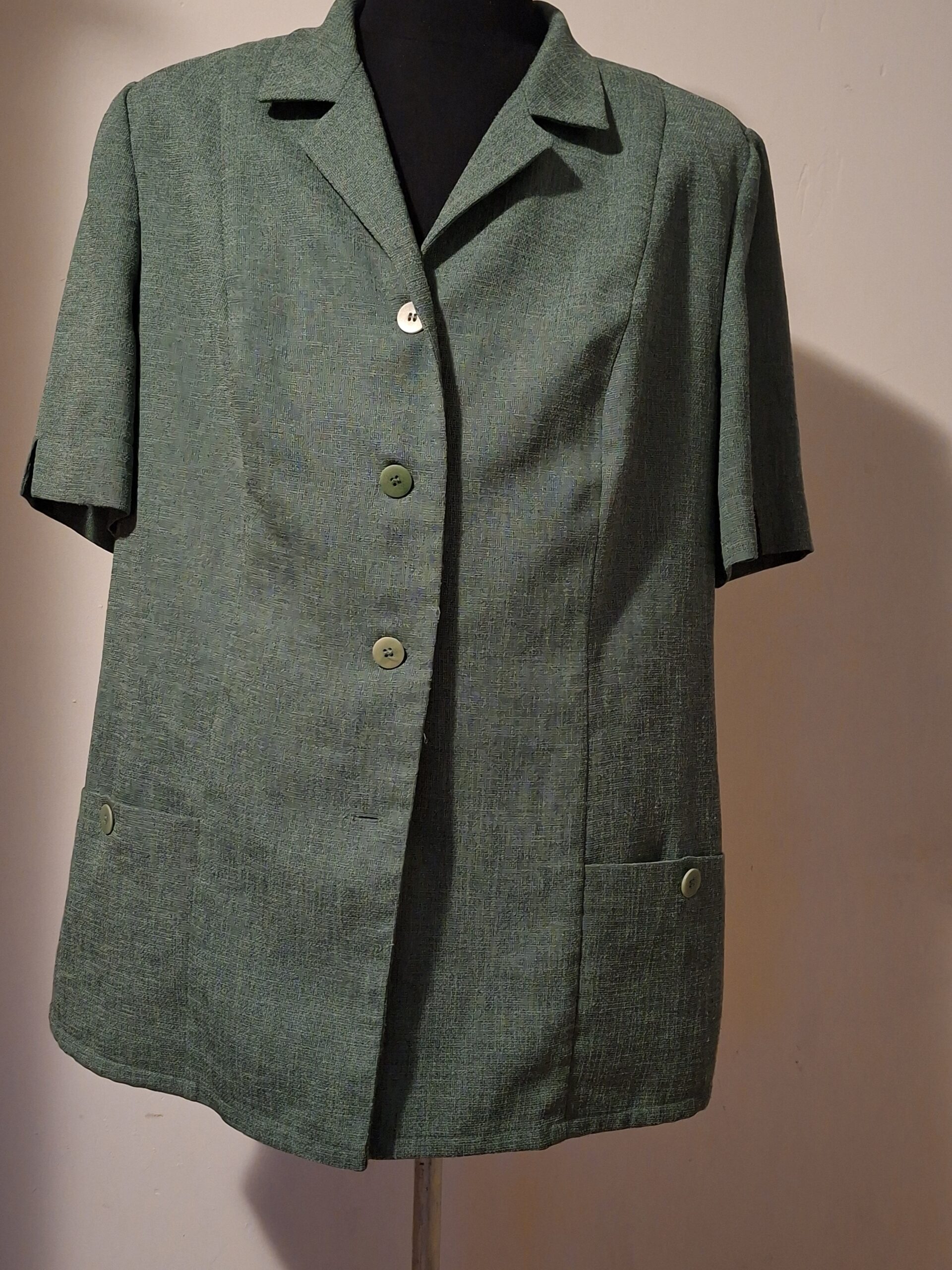 Blazer Jasje Groen Korte Mouwen Vintage Stijl Maat 48