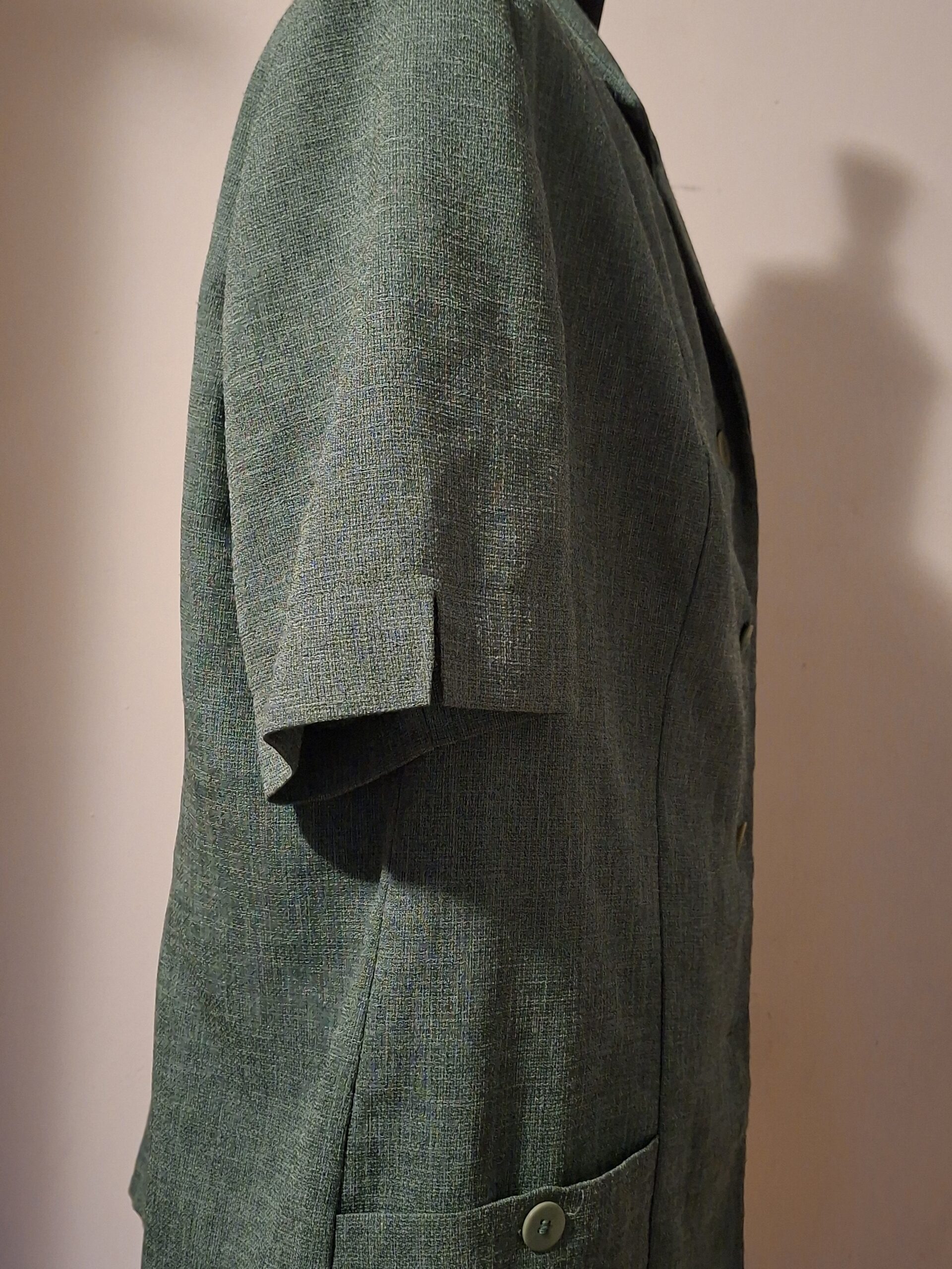 Blazer Jasje Groen Korte Mouwen Vintage Stijl Maat 48 - Afbeelding 4