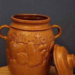 Rumtopf Keramiek Bruin Fruit Motief Vintage Scheurich