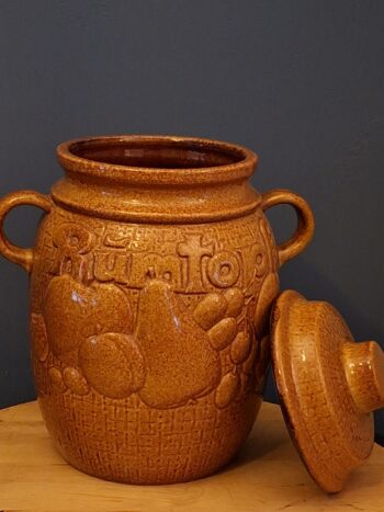 Rumtopf Keramiek Bruin Fruit Motief Vintage Scheurich