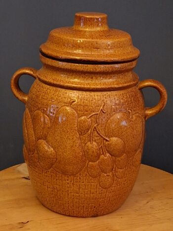Rumtopf Keramiek Bruin Fruit Motief Vintage Scheurich