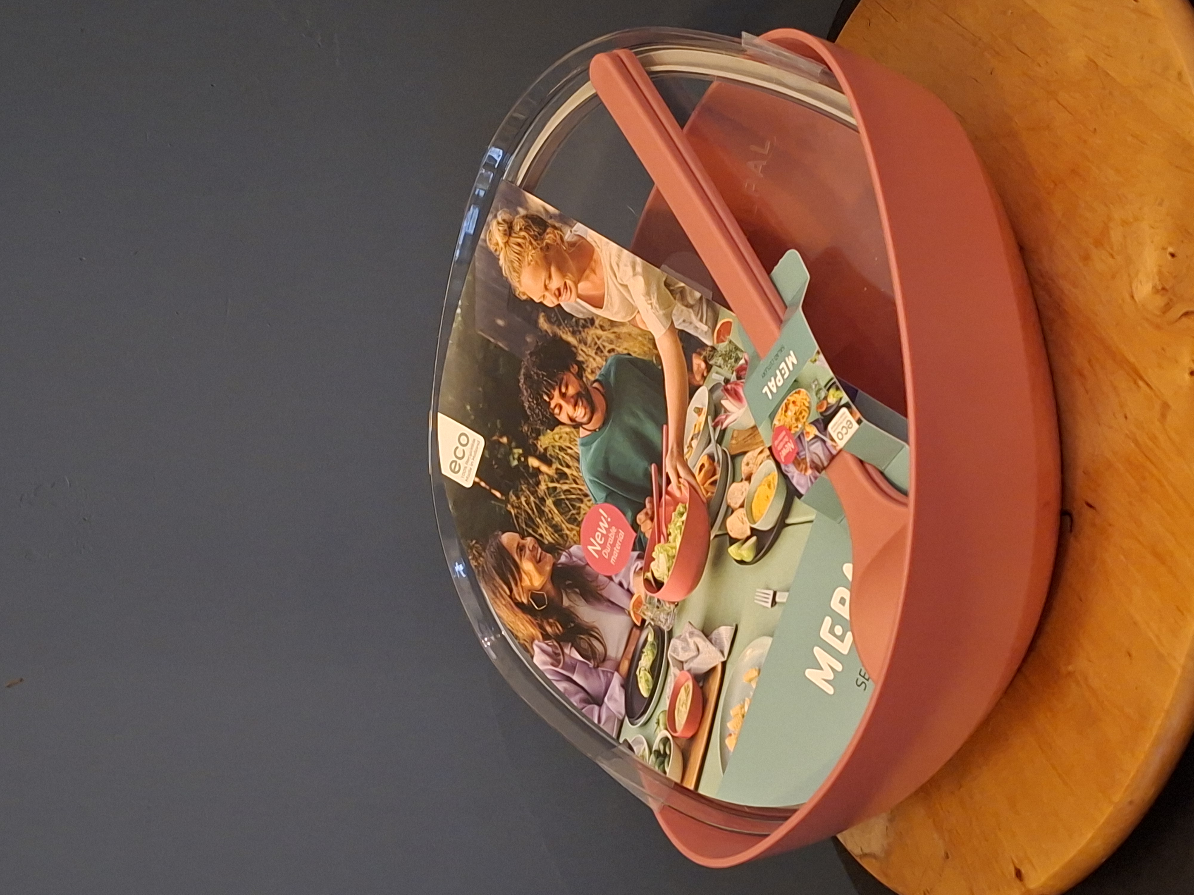 Mepal Serving Bowl Oud Roze - Saladeschaal met Deksel + Bestek