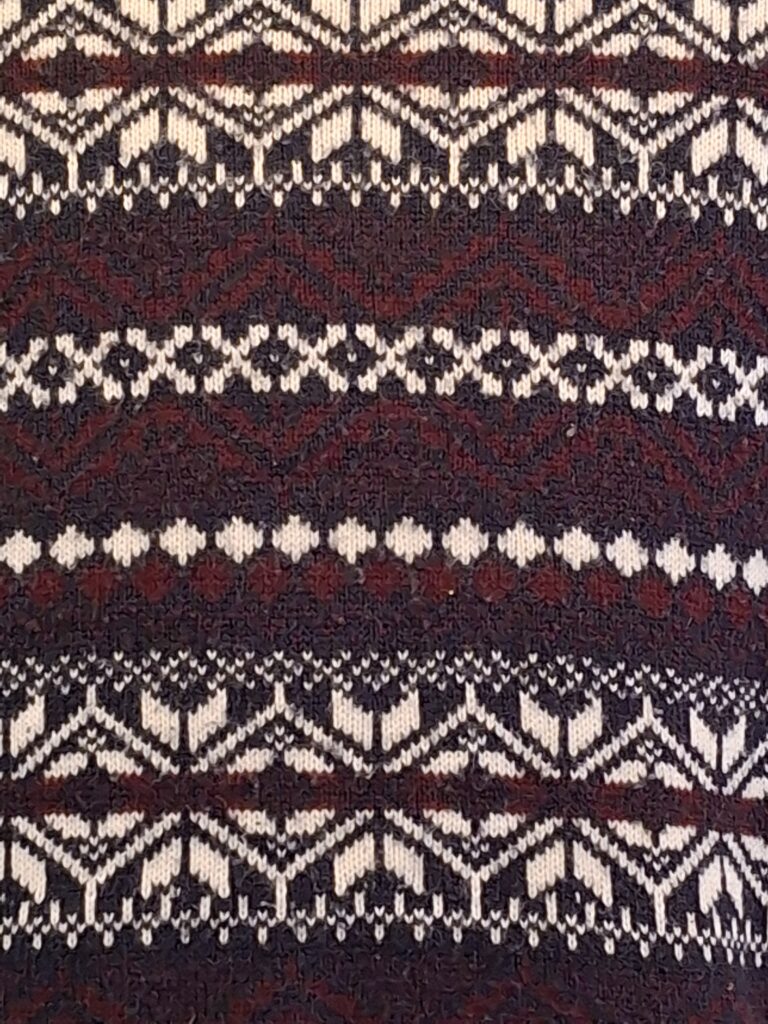 Heren Trui Noors Patroon Bordeaux Grijs Maat L