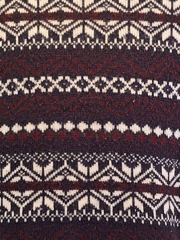 Heren Trui Noors Patroon Bordeaux Grijs Maat L