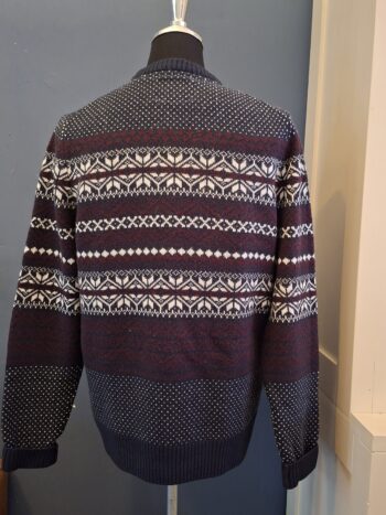 Heren Trui Noors Patroon Bordeaux Grijs Maat L