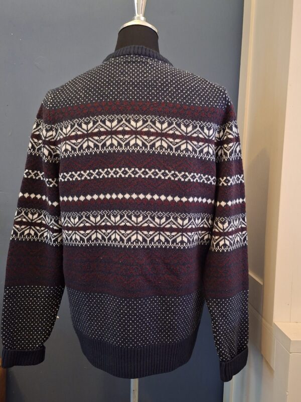 Heren Trui Noors Patroon Bordeaux Grijs Maat L