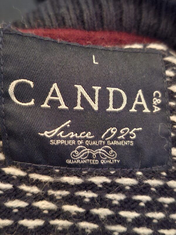 Heren Trui Noors Patroon Bordeaux Grijs Maat L