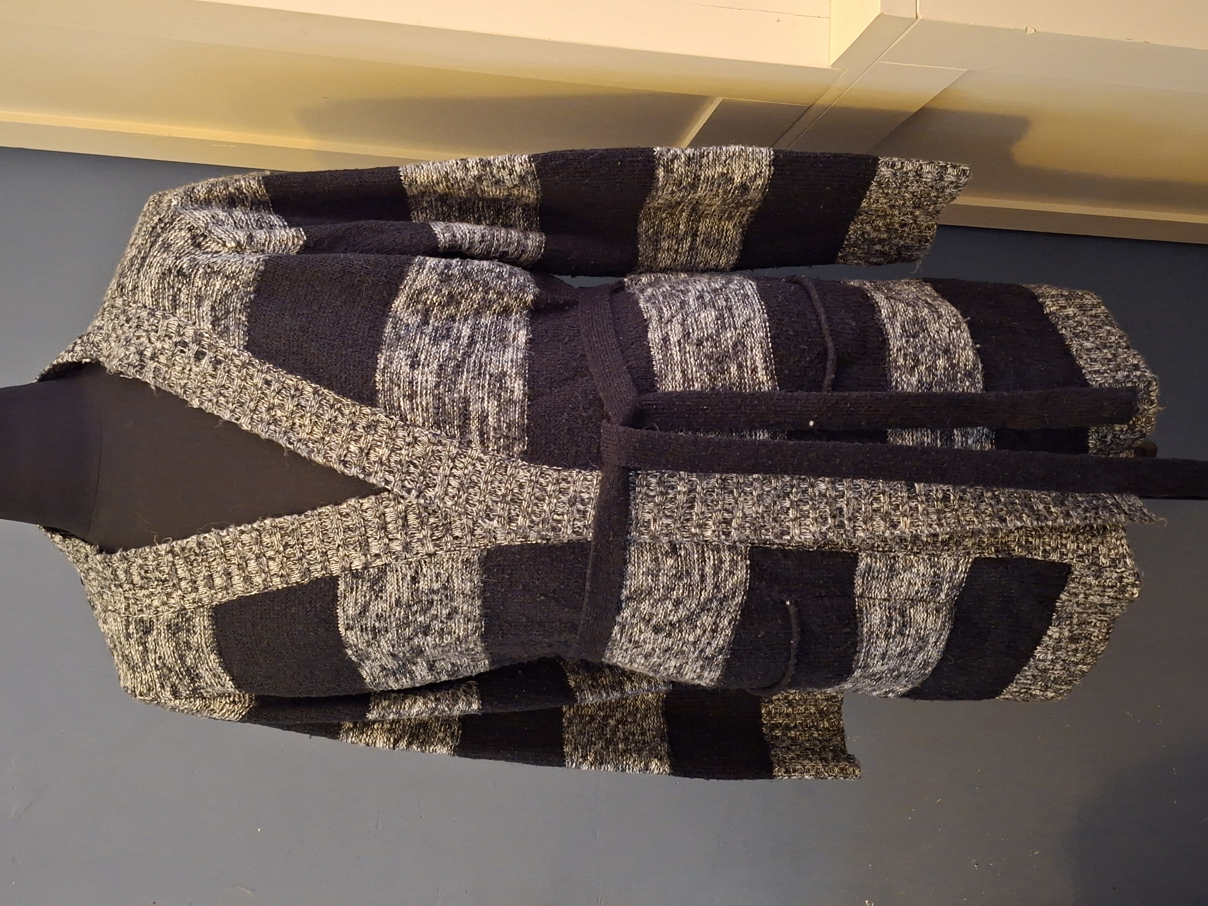 Vest Yessica Zwart Grijs Gestreept Maat XL Lang Model