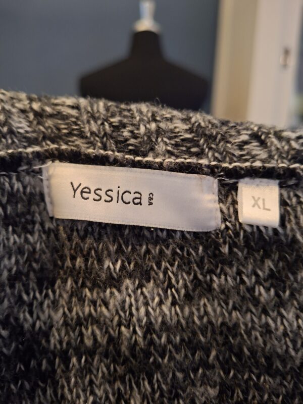 Vest Yessica Zwart Grijs Gestreept Maat XL Lang Model