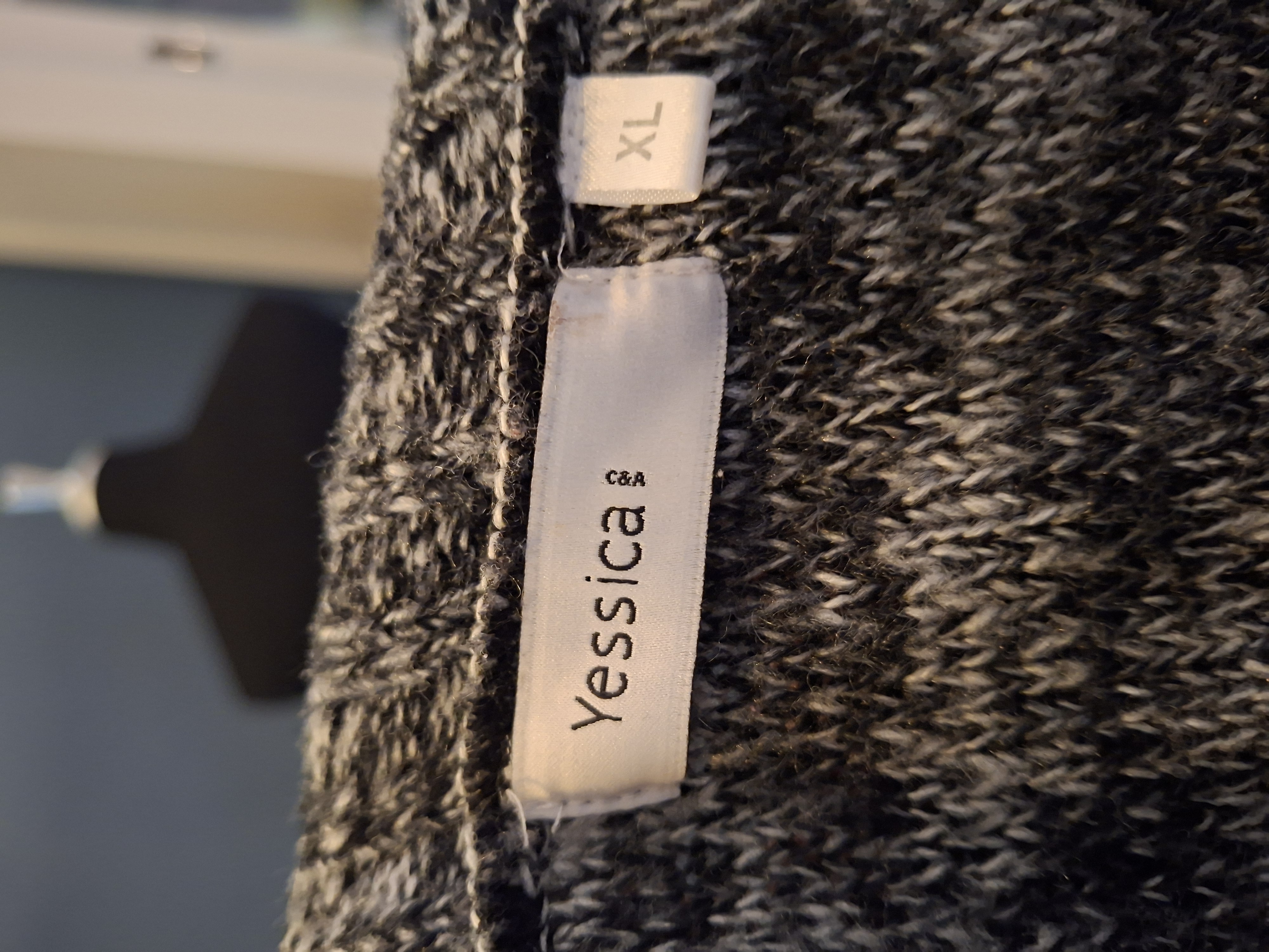 Vest Yessica Zwart Grijs Gestreept Maat XL Lang Model