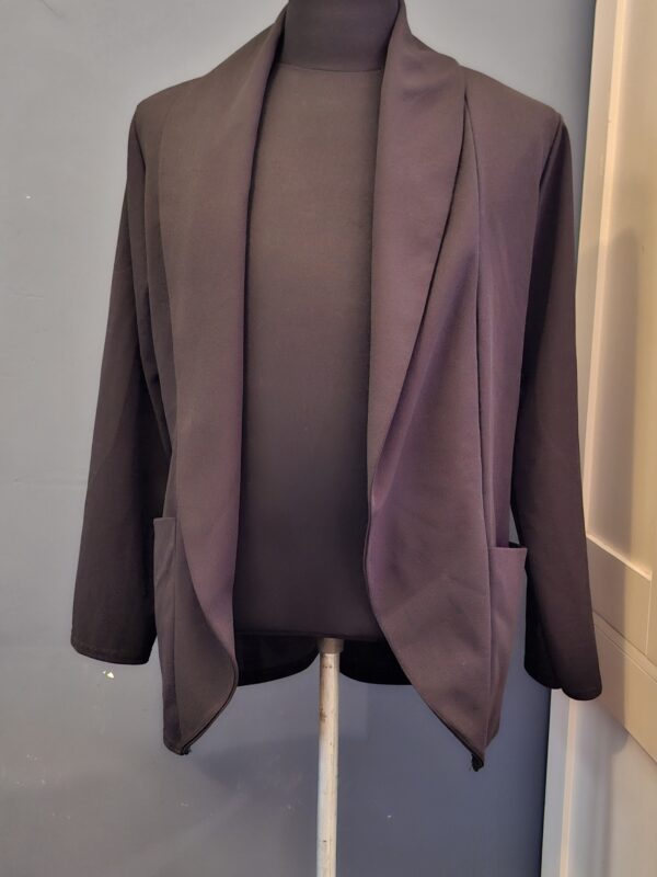 Blazer Zwart Open Model Elegant Dames