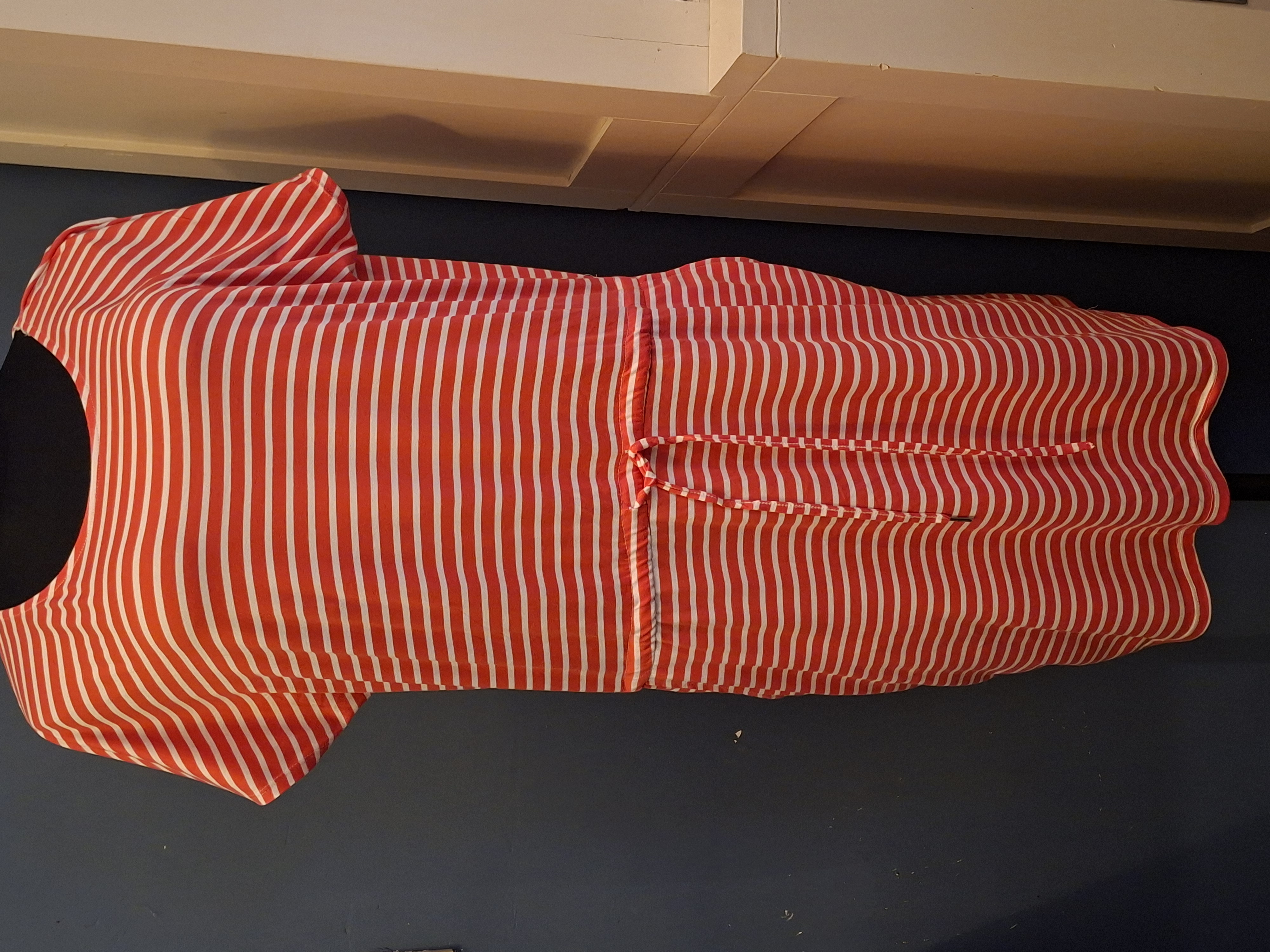 Janina Jurk Oranje Wit Gestreept Koord Taille Maat XL