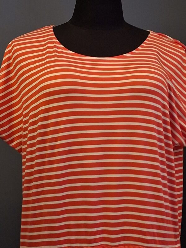 Janina Jurk Oranje Wit Gestreept Koord Taille Maat XL