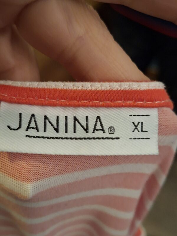 Janina Jurk Oranje Wit Gestreept Koord Taille Maat XL