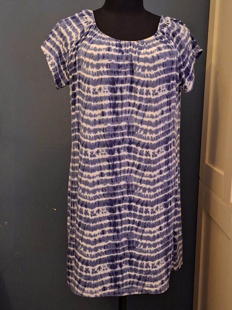 MS Mode Jurk Paars Wit Tie-Dye Print Maat L