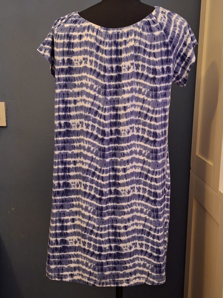 MS Mode Jurk Paars Wit Tie-Dye Print Maat L