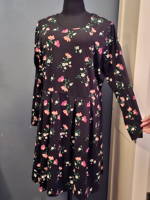 BPC Bonprix Collection Jurk Zwart Bloemenprint Maat 48/50