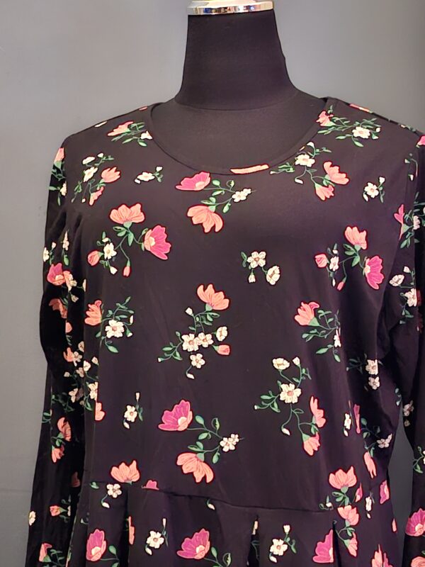 BPC Bonprix Collection Jurk Zwart Bloemenprint Maat 48/50