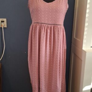 H&M Jurk Roze Broderie Anglaise Bandjes Maat 50