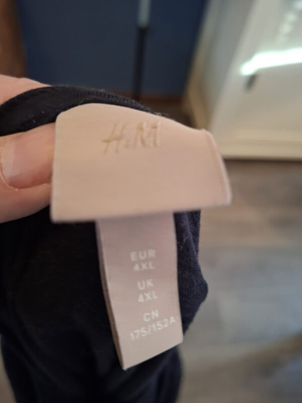H&M Jurk Zwart Wikkel V-Hals Ceintuur Maat 4XL