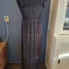 Maxi Jurk Zwart Witte Stippen Bandjes Smock Maat 38/40
