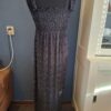 Maxi Jurk Zwart Witte Stippen Bandjes Smock Maat 38/40