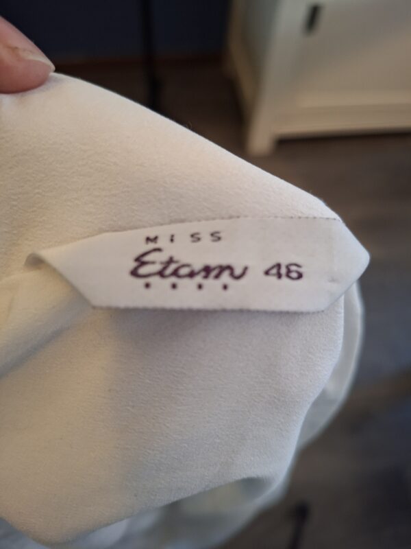 Miss Etam Blouse Wit Wikkel V-Hals Maat 46