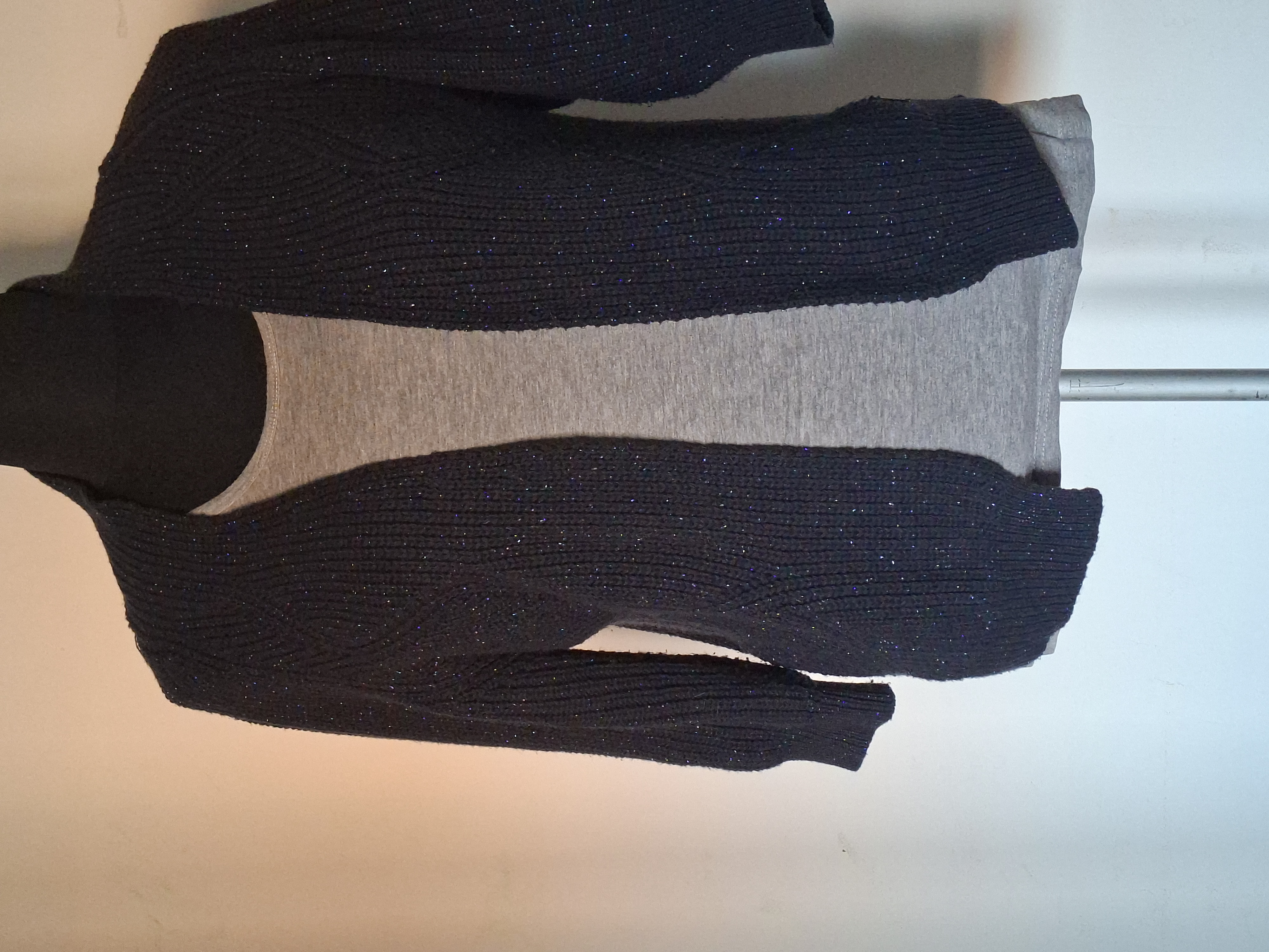 Dame Blanche Anvers donkerblauw vest met glitterdraad maat U