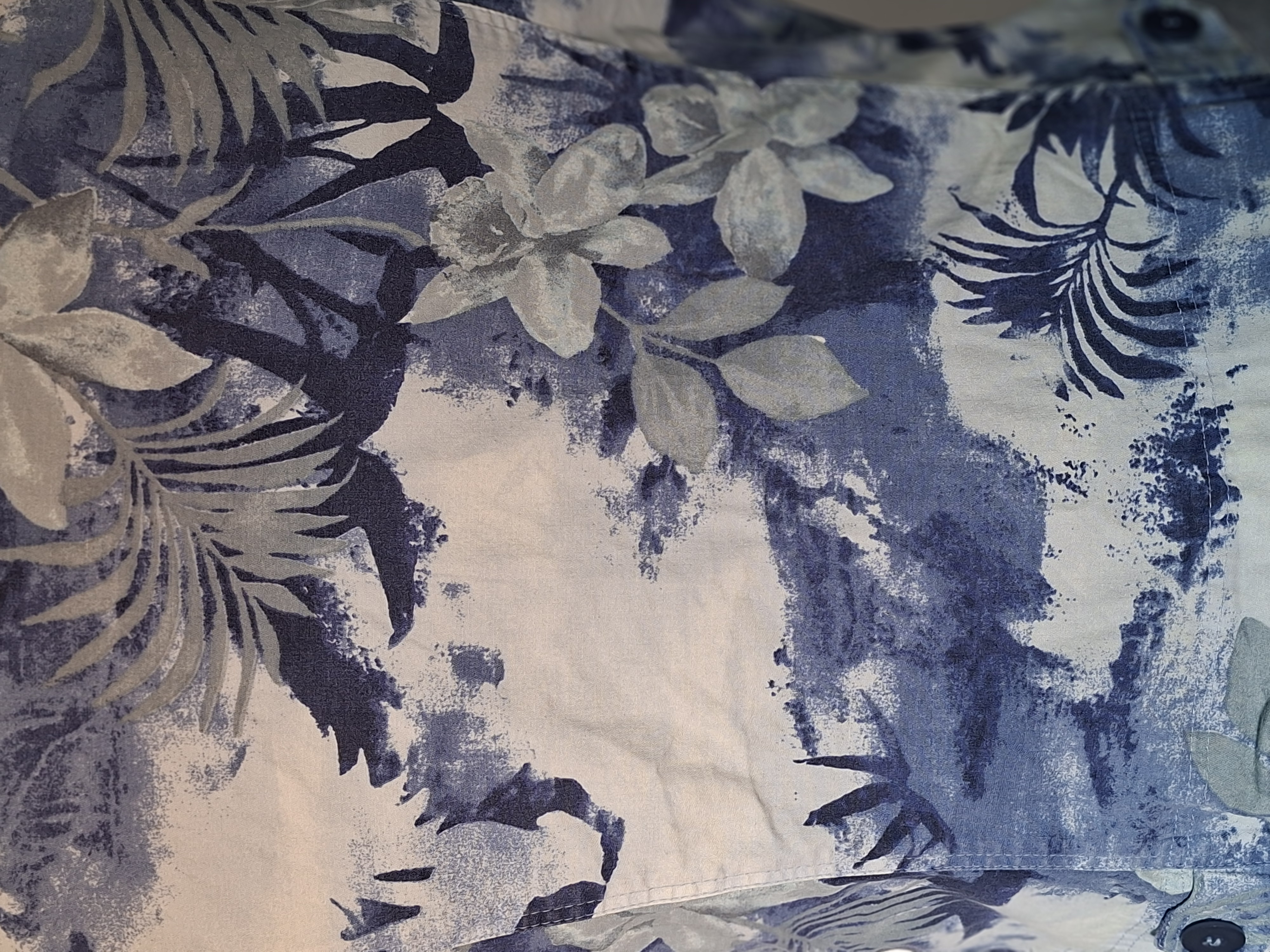 Voglia denim jasje met tropische print blauw/groen - maat 38 (56.)