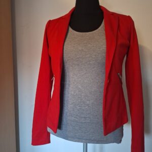 ONLY felrode blazer met ritsdetails - maat 36 (114.)