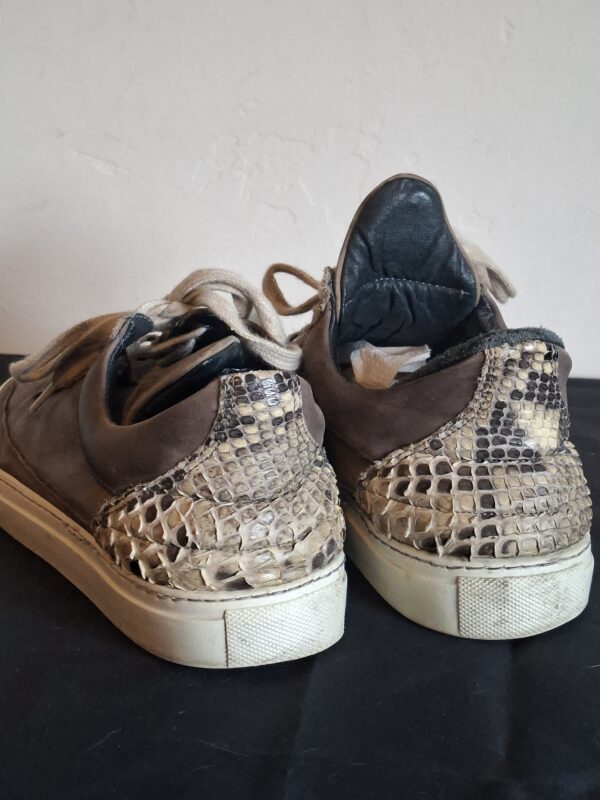 Filling Pieces bruine leren sneakers met slangenprint - maat 39 (74.)