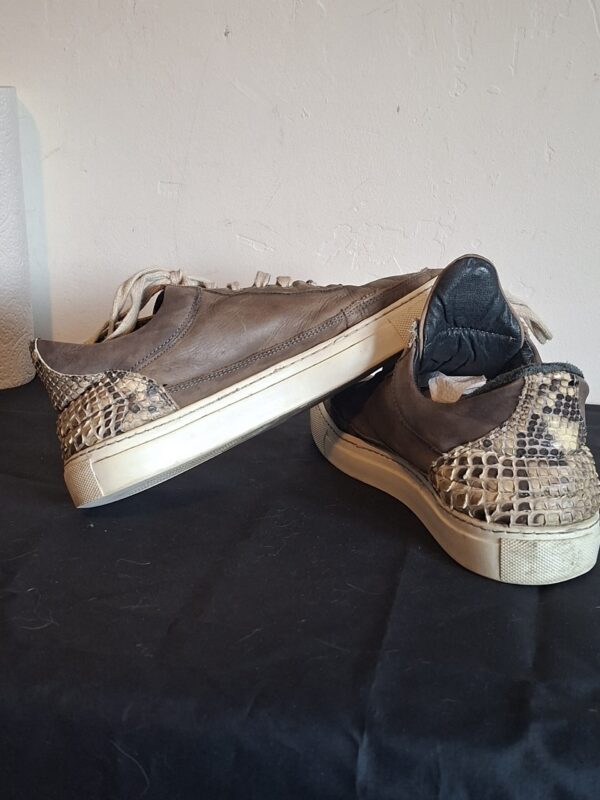 Filling Pieces bruine leren sneakers met slangenprint - maat 39 (74.)