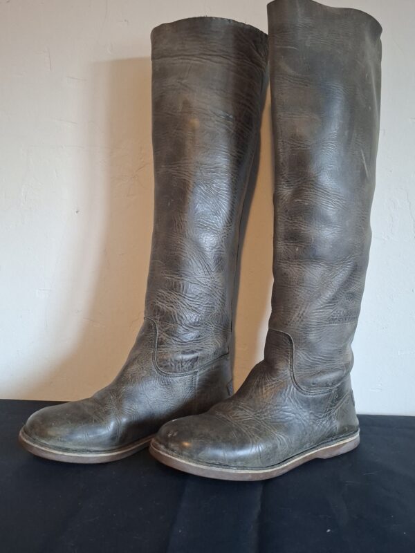 20260122_101654_001 Shabbies Amsterdam hoge laarzen in taupe suède - maat 38/39 (82.)