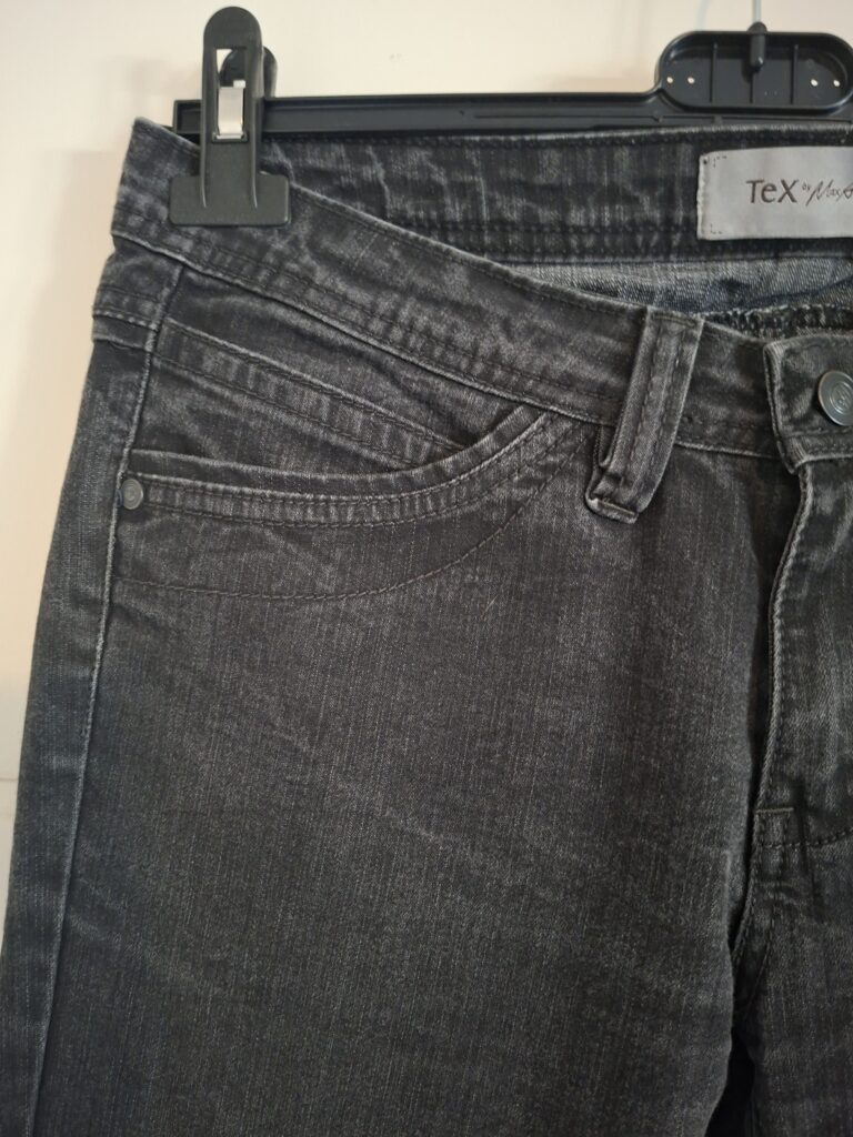 Tex by Max Azria donkergrijze denim broek - maat 40 (65.)