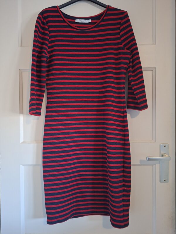 20260122_111124 COSTES BLUE Gestreepte Jurk (Donkerblauw/Rood) - Maat M (41.)
